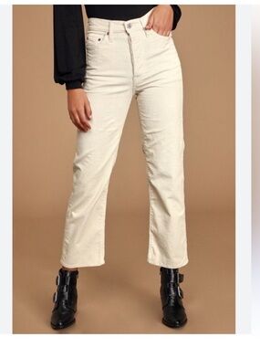 Cleo + Wolf Corduroy Pants Ultra High Rise Kick Flare Size 28 Retro 70s Chic